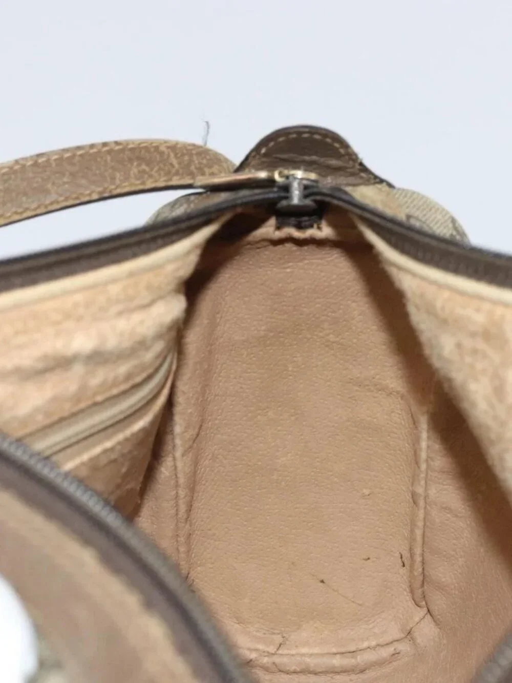 GUCCI GG Supreme Web Sherry Line Bag PVC Beige Gold 89 02 017 Auth 169801 - Picture 13 of 16